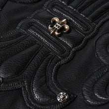 Load image into Gallery viewer, 極美品 CHROME HEARTS クロムハーツ 2025年 レザーフーデッドコート サイズL BSフレアパッチ セメタリークロスパッチ ダガージップ 中古 4b013505