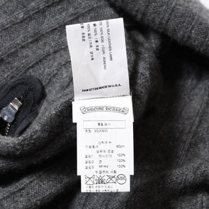 極美品 CHROME HEARTS クロムハーツ カシミヤ ハイネックニットセーター サイズM CHクロスパッチ 7パッチ サイドダガージップ 中古 4b013649