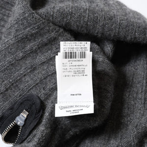 極美品 CHROME HEARTS クロムハーツ カシミヤ ハイネックニットセーター サイズM CHクロスパッチ 7パッチ サイドダガージップ 中古 4b013649