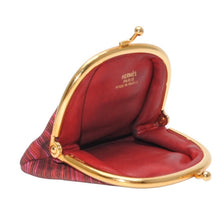 Load image into Gallery viewer, HERMES エルメス エミーユ がま口 コインケース 小銭入れ ヴィブラート レザー ピンク マルチカラー ゴールド金具 良品 中古 4b012833