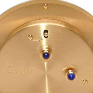 極美品 CARTIER カルティエ カランドレ 置時計 白文字盤 クォーツ ゴールド ボルドー スイス製 中古 4b013507
