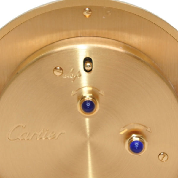 極美品 CARTIER カルティエ カランドレ 置時計 白文字盤 クォーツ ゴールド ボルドー スイス製 中古 4b013507