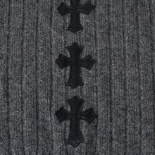 Load image into Gallery viewer, 極美品 CHROME HEARTS クロムハーツ カシミヤ ハイネックニットセーター サイズM CHクロスパッチ 7パッチ サイドダガージップ 中古 4b013649