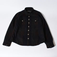 Load image into Gallery viewer, 極美品 CHROME HEARTS クロムハーツ チェック CPO 長袖ネルシャツ サイズL クロスボールボタン ネイビー ブラウン 中古 4b013650