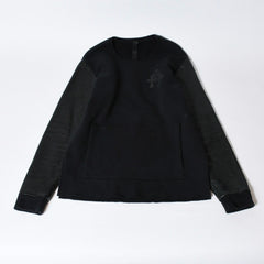 CHROME HEARTS クロムハーツ Y NOT スウェットシャツ サイズM セメタリークロスパッチ CHプラスパッチ レザー ブラック 美品 中古 4b013665
