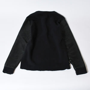 CHROME HEARTS クロムハーツ Y NOT スウェットシャツ サイズM セメタリークロスパッチ CHプラスパッチ レザー ブラック 美品 中古 4b013665