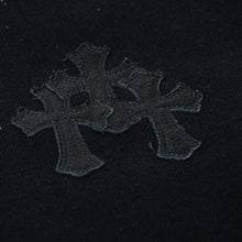 Load image into Gallery viewer, CHROME HEARTS クロムハーツ Y NOT スウェットシャツ サイズM セメタリークロスパッチ CHプラスパッチ レザー ブラック 美品 中古 4b013665