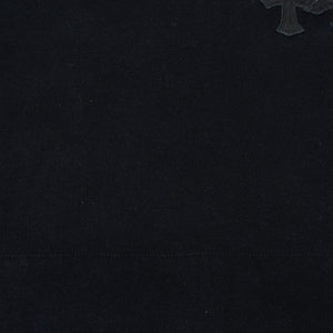 CHROME HEARTS クロムハーツ Y NOT スウェットシャツ サイズM セメタリークロスパッチ CHプラスパッチ レザー ブラック 美品 中古 4b013665
