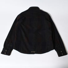 Load image into Gallery viewer, 極美品 CHROME HEARTS クロムハーツ チェック CPO 長袖ネルシャツ サイズL クロスボールボタン ネイビー ブラウン 中古 4b013650