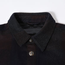 Load image into Gallery viewer, 極美品 CHROME HEARTS クロムハーツ チェック CPO 長袖ネルシャツ サイズL クロスボールボタン ネイビー ブラウン 中古 4b013650