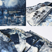 Load image into Gallery viewer, CHROME HEARTS クロムハーツ × CVTVLIST カタリスト デニムシャツ サイズXL クロスボール CHクロスパッチ 14パッチ 美品 中古 4b013819
