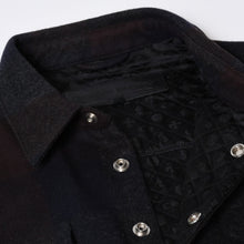 Load image into Gallery viewer, 極美品 CHROME HEARTS クロムハーツ チェック CPO 長袖ネルシャツ サイズL クロスボールボタン ネイビー ブラウン 中古 4b013650