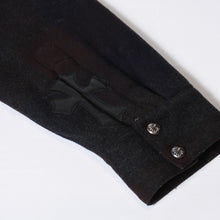 Load image into Gallery viewer, 極美品 CHROME HEARTS クロムハーツ チェック CPO 長袖ネルシャツ サイズL クロスボールボタン ネイビー ブラウン 中古 4b013650