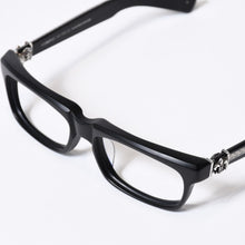 Load image into Gallery viewer, CHROME HEARTS クロムハーツ SPLAT-A 伊達メガネ アイウェア サイズ55ロ17-143 BSフレア アセテート シルバー925 美品 中古 4b013744