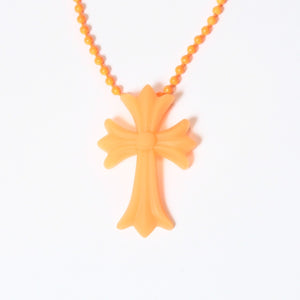 極美品 CHROME HEARTS クロムハーツ ラバースモール CHクロス シリコン ネックレス ラバー グリーン ボールチェーン 中古 4b013674