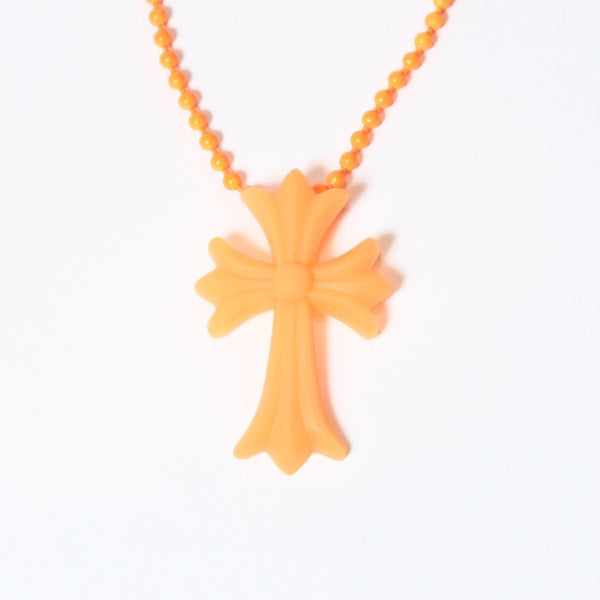 極美品 CHROME HEARTS クロムハーツ ラバースモール CHクロス シリコン ネックレス ラバー グリーン ボールチェーン 中古 4b013674