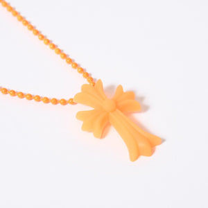 極美品 CHROME HEARTS クロムハーツ ラバースモール CHクロス シリコン ネックレス ラバー グリーン ボールチェーン 中古 4b013674