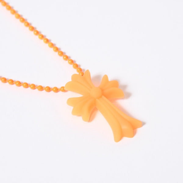 極美品 CHROME HEARTS クロムハーツ ラバースモール CHクロス シリコン ネックレス ラバー グリーン ボールチェーン 中古 4b013674
