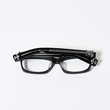 Load image into Gallery viewer, CHROME HEARTS クロムハーツ SPLAT-A 伊達メガネ アイウェア サイズ55ロ17-143 BSフレア アセテート シルバー925 美品 中古 4b013744