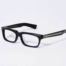 Load image into Gallery viewer, CHROME HEARTS クロムハーツ SPLAT-A 伊達メガネ アイウェア サイズ55ロ17-143 BSフレア アセテート シルバー925 美品 中古 4b013744