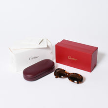 Load image into Gallery viewer, CARTIER カルティエ サングラス アイウェア T8200420 サイズ53□19 130 GP メタル アセテート べっ甲カラー ブラウン 美品 中古 4b013655