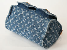 Load image into Gallery viewer, 新品同様 LOUIS VUITTON ルイヴィトン ネオスピーディ ハンドバッグ M95019 モノグラム デニム インディゴブルー ゴールド金具 中古 4b013468