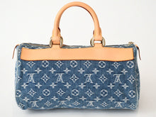 Load image into Gallery viewer, 新品同様 LOUIS VUITTON ルイヴィトン ネオスピーディ ハンドバッグ M95019 モノグラム デニム インディゴブルー ゴールド金具 中古 4b013468