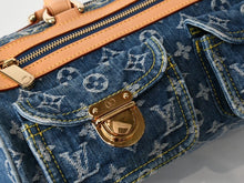 Load image into Gallery viewer, 新品同様 LOUIS VUITTON ルイヴィトン ネオスピーディ ハンドバッグ M95019 モノグラム デニム インディゴブルー ゴールド金具 中古 4b013468