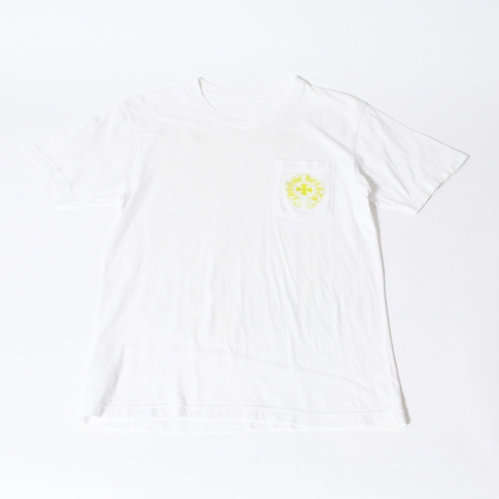 CHROME HEARTS Logo Print T-shirt Size M White Neon Cotton Good Condition Used 4b013684
