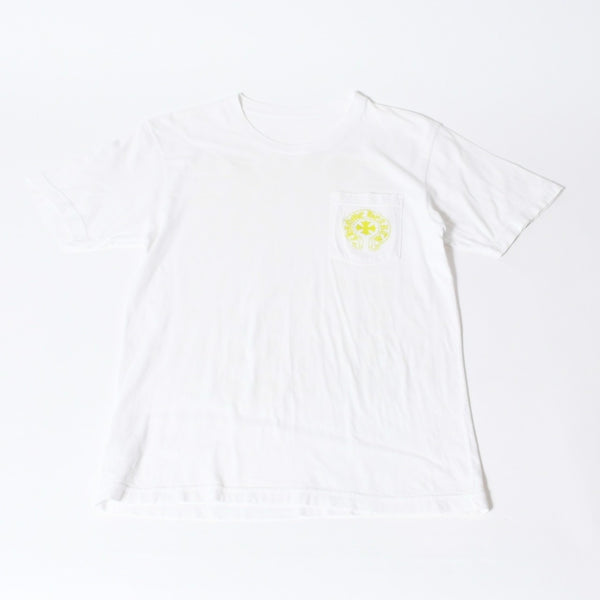 CHROME HEARTS クロムハーツ ロゴ プリントTシャツ サイズM ホワイト ネオン コットン 美品 中古 4b013684