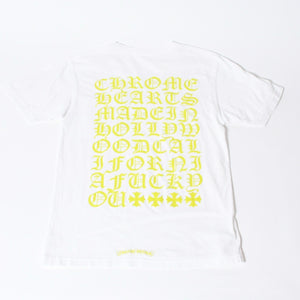 CHROME HEARTS クロムハーツ ロゴ プリントTシャツ サイズM ホワイト ネオン コットン 美品 中古 4b013684