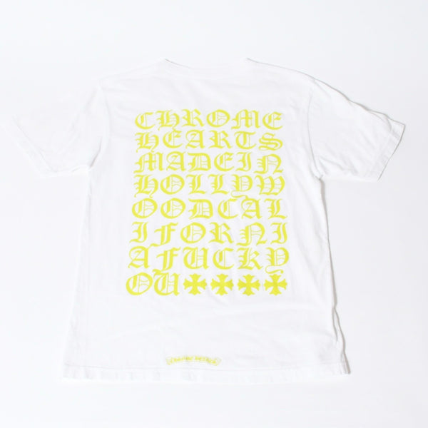 CHROME HEARTS クロムハーツ ロゴ プリントTシャツ サイズM ホワイト ネオン コットン 美品 中古 4b013684