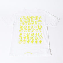 Load image into Gallery viewer, CHROME HEARTS クロムハーツ ロゴ プリントTシャツ サイズM ホワイト ネオン コットン 美品 中古 4b013684