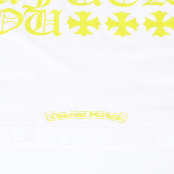 CHROME HEARTS クロムハーツ ロゴ プリントTシャツ サイズM ホワイト ネオン コットン 美品 中古 4b013684