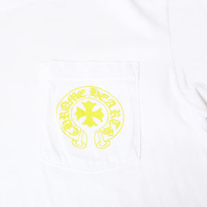 CHROME HEARTS クロムハーツ ロゴ プリントTシャツ サイズM ホワイト ネオン コットン 美品 中古 4b013684