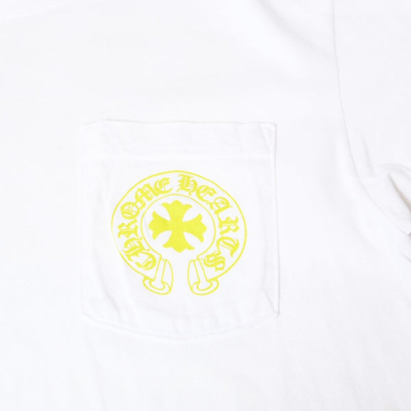 CHROME HEARTS クロムハーツ ロゴ プリントTシャツ サイズM ホワイト ネオン コットン 美品 中古 4b013684