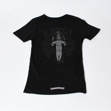 Load image into Gallery viewer, CHROME HEARTS クロムハーツ ロゴ プリントTシャツ サイズS ヴィンダガー ブラック コットン 美品 中古 4b013683