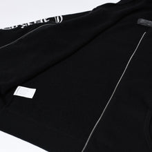 Load image into Gallery viewer, CHROME HEARTS クロムハーツ カシミヤ ニットカーディガン フーディ サイズM 袖ロゴ ブラック レザー シルバー925 美品 中古 4b013785