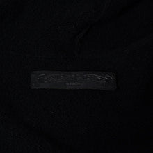 Load image into Gallery viewer, CHROME HEARTS クロムハーツ カシミヤ ニットカーディガン フーディ サイズM 袖ロゴ ブラック レザー シルバー925 美品 中古 4b013785