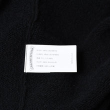 Load image into Gallery viewer, CHROME HEARTS クロムハーツ カシミヤ ニットカーディガン フーディ サイズM 袖ロゴ ブラック レザー シルバー925 美品 中古 4b013785