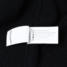 Load image into Gallery viewer, CHROME HEARTS クロムハーツ カシミヤ ニットカーディガン フーディ サイズM 袖ロゴ ブラック レザー シルバー925 美品 中古 4b013785