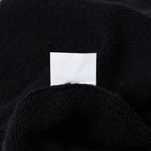 Load image into Gallery viewer, CHROME HEARTS クロムハーツ カシミヤ ニットカーディガン フーディ サイズM 袖ロゴ ブラック レザー シルバー925 美品 中古 4b013785