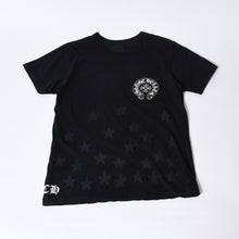 Load image into Gallery viewer, CHROME HEARTS クロムハーツ スター ホースシュー 半袖VネックTシャツ サイズM ブラック コットン 美品 中古 4b013690