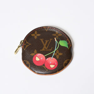 LOUIS VUITTON ルイヴィトン ポルトモネ ロン コインケース M95043 モノグラムチェリー 村上隆 ゴールド金具 美品 中古4b013011