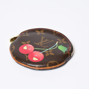 LOUIS VUITTON ルイヴィトン ポルトモネ ロン コインケース M95043 モノグラムチェリー 村上隆 ゴールド金具 美品 中古4b013011