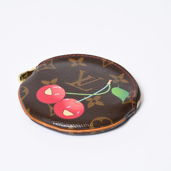 LOUIS VUITTON ルイヴィトン ポルトモネ ロン コインケース M95043 モノグラムチェリー 村上隆 ゴールド金具 美品 中古4b013011