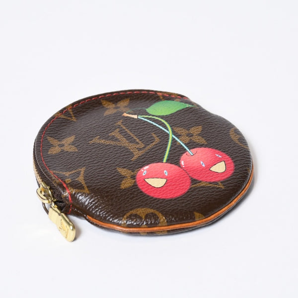 LOUIS VUITTON ルイヴィトン ポルトモネ ロン コインケース M95043 モノグラムチェリー 村上隆 ゴールド金具 美品 中古4b013011