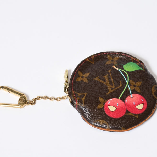 LOUIS VUITTON ルイヴィトン ポルトモネ ロン コインケース M95043 モノグラムチェリー 村上隆 ゴールド金具 美品 中古4b013011