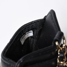 Load image into Gallery viewer, 新品未使用品 CHANEL シャネル ココマーク チェーンストラップ付き カードケース 30番台 ブラック ラムスキン 中古 4b013614