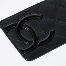 Load image into Gallery viewer, CHANEL シャネル カンボンライン ココマーク マトラッセ カードケース 17番台 ブラック ピンク カーフスキン 美品 中古 4b013610